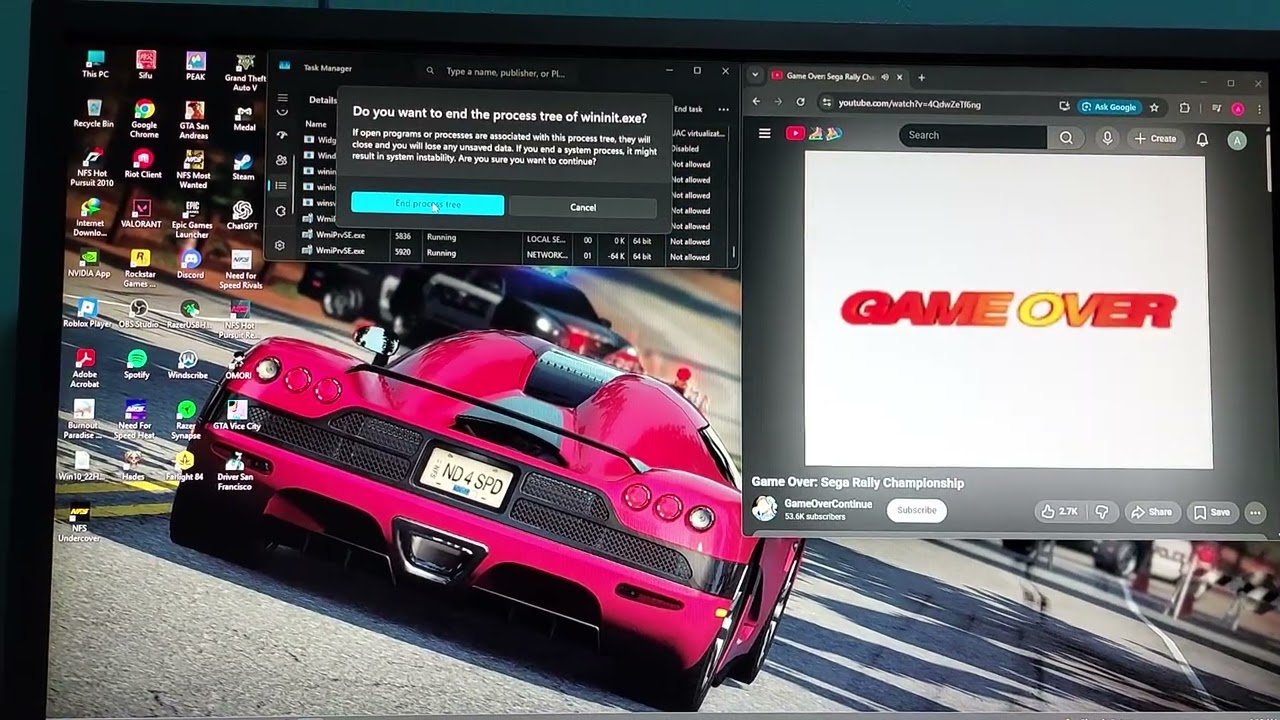 Game over yeah has bsod