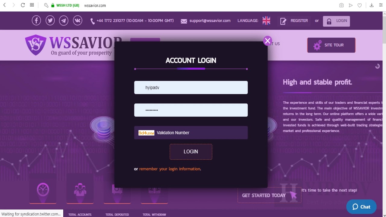 Hyipadv | Hyip monitor result for wssavior.com