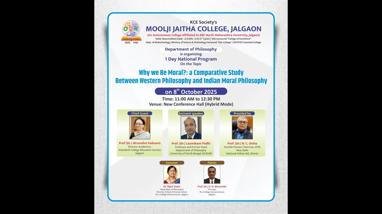 Why We Be Moral? A Comparative Study Between Western Philosophy and Indian Moral Philosophy