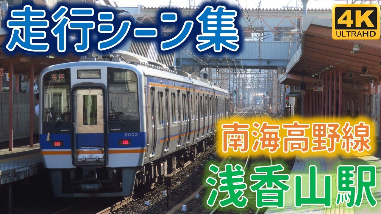 【南海】次々と電車がやってくる浅香山駅 走行シーン集 ☆31000系特急こうや☆6000系無塗装☆本線から転属した8000系各停など☆