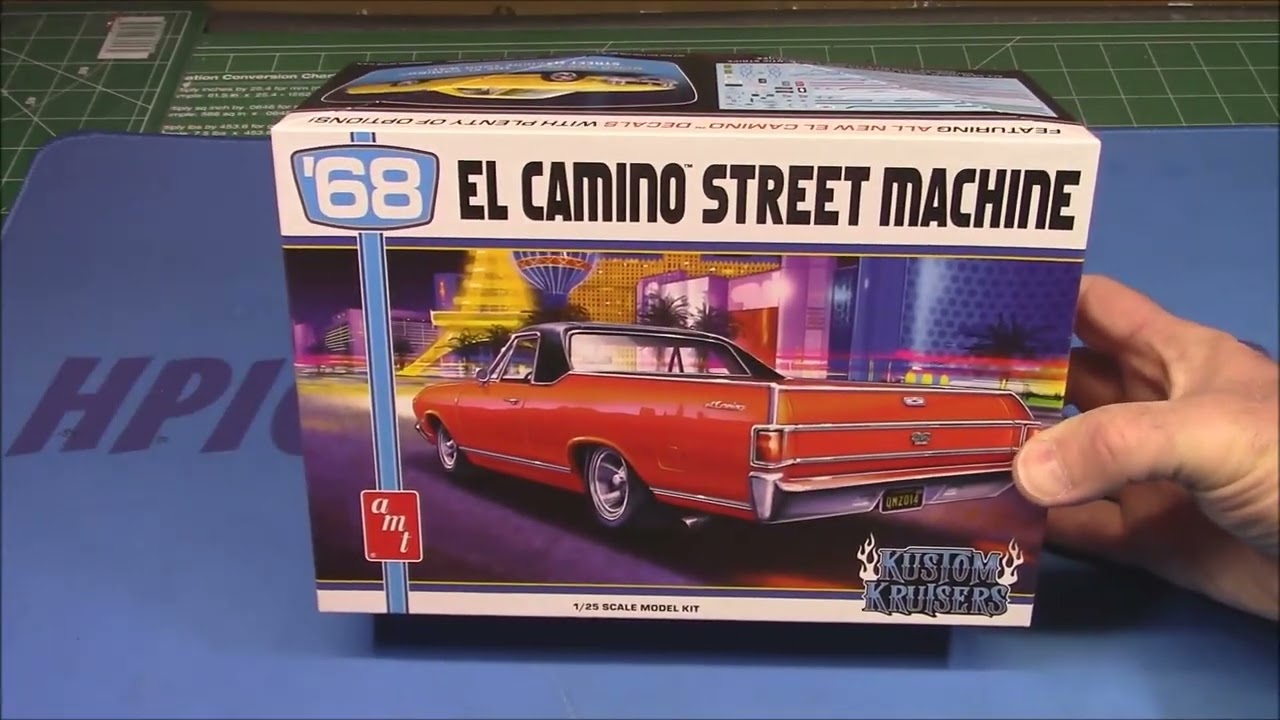 1968 Chevy El Camino Custom Supercharged 396 1/25 Scale Model Kit Build How To Assemble Paint Decal