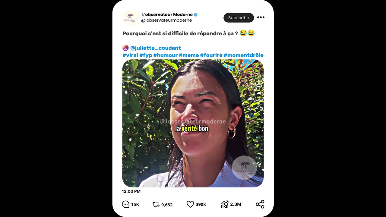 Pourquoi c'est si difficile de répondre à ça ? 😂😂