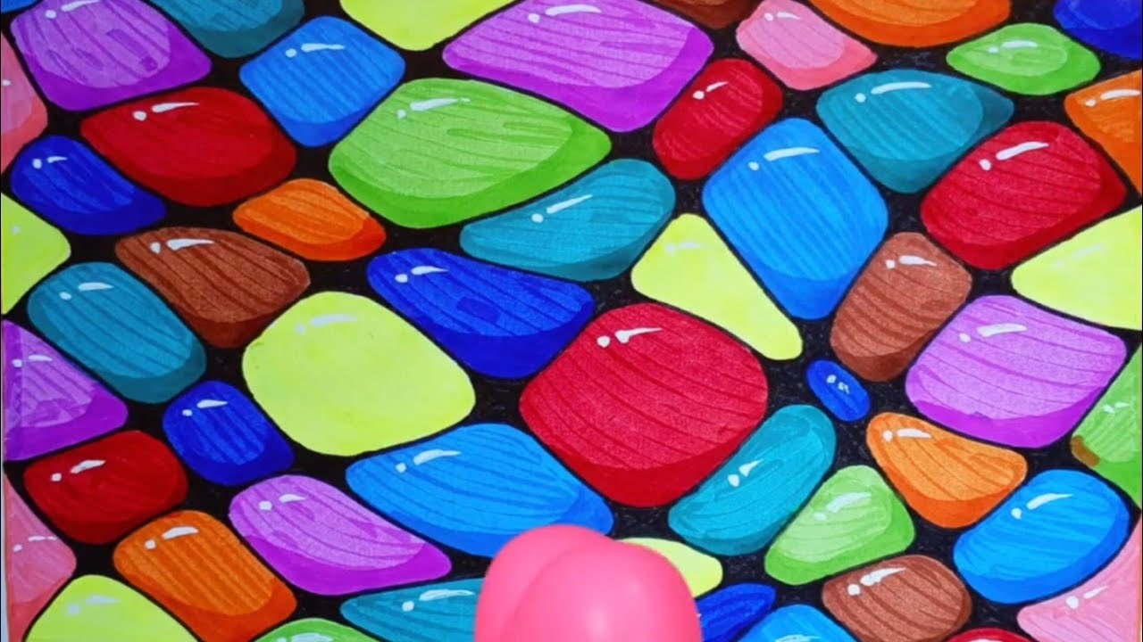 Colorful Abstract Mosaic Art | Relaxing & Satisfying Drawing Process