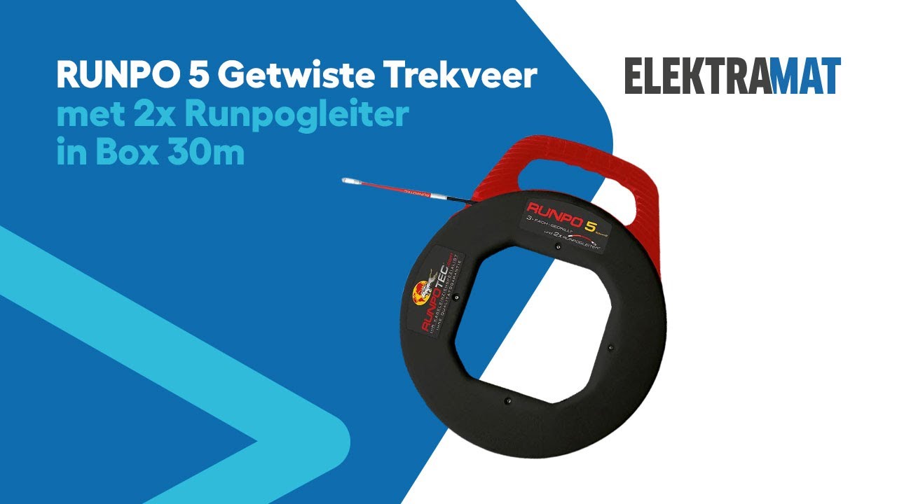 RUNPO 5 Getwiste Trekveer met 2x Runpogleiter in Box 30m