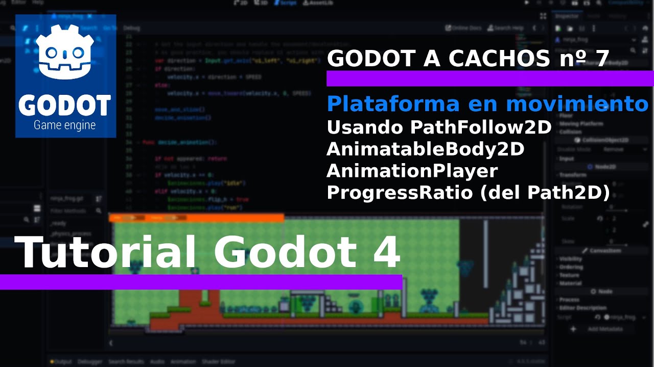 Godot a cachos nº 7. 🔥 Tutorial Godot 4 en Español 🔥 Plataforma en movimiento usando PathFollow
