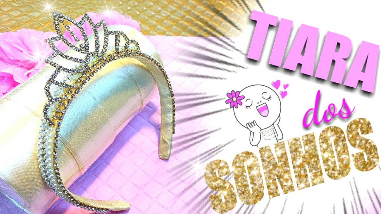 Como fazer tiara da realeza com strass e pérolas para festa da princesa real