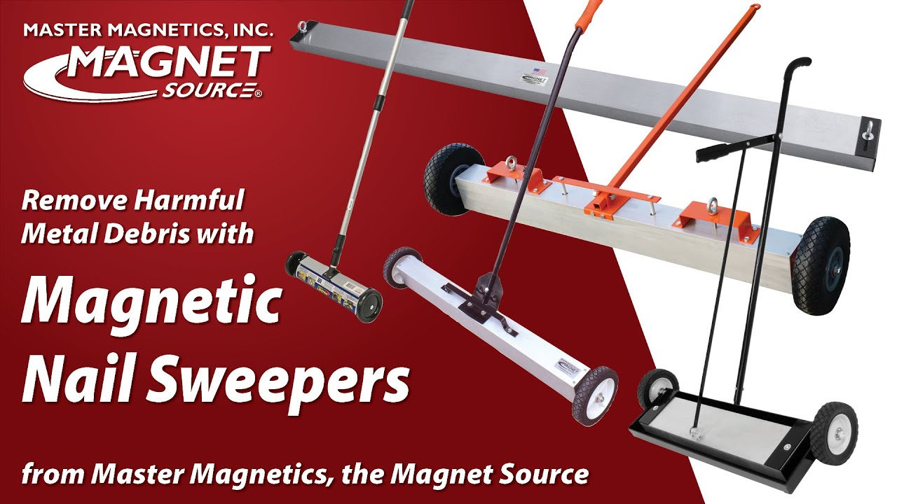 Magnetic Nail Sweepers from Master Magnetics, Pick Up Nails, Screws, Wire and Ferrous Metal Debris