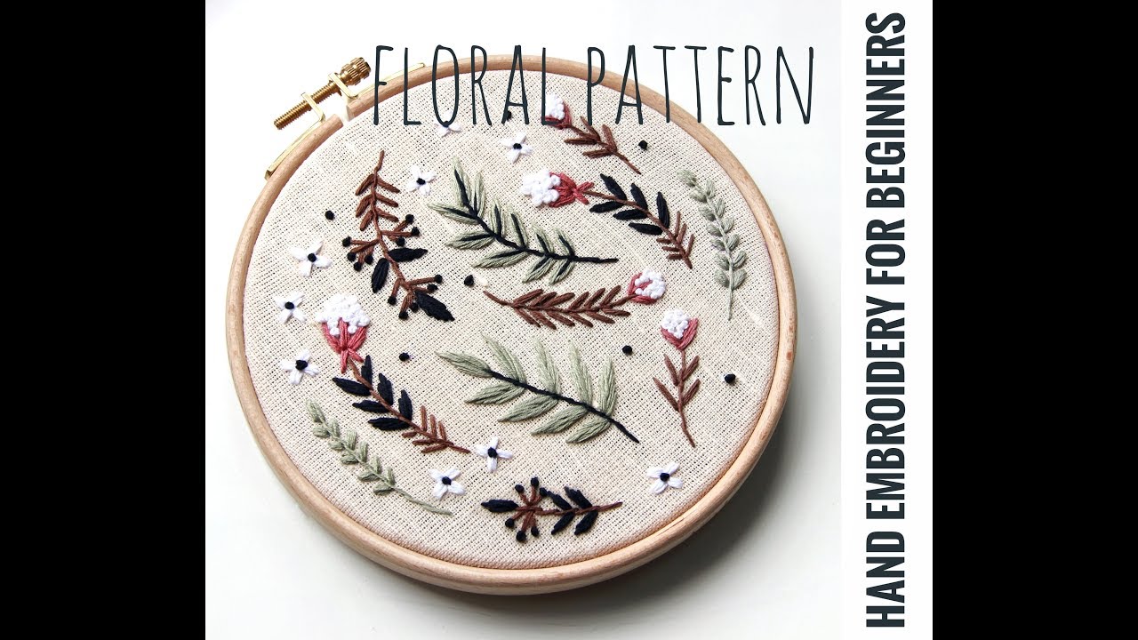 Hand embroidery for beginners. Floral pattern