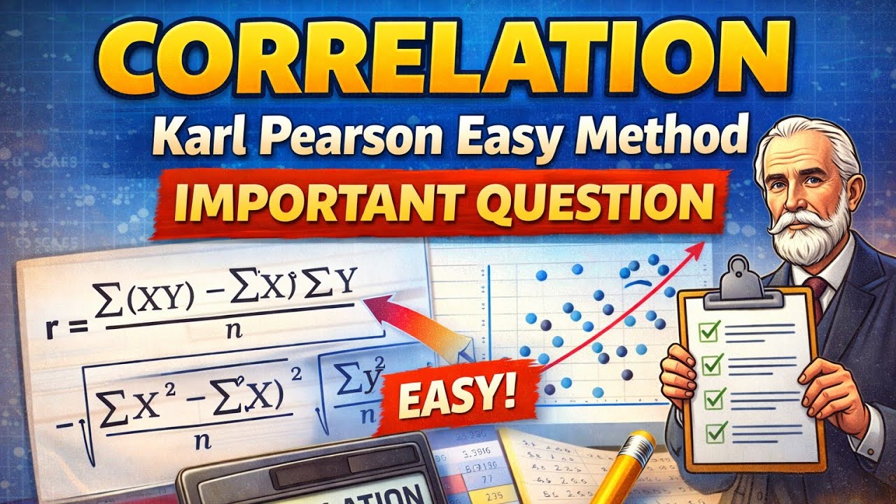 Karl Pearson Correlation Coefficient in 10 Minutes 🔥 | Actual Mean Method | Full Concept + Example