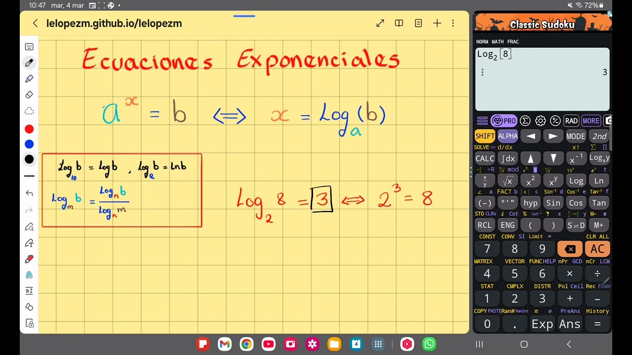 Ecuaciones exponenciales. Parte 1
