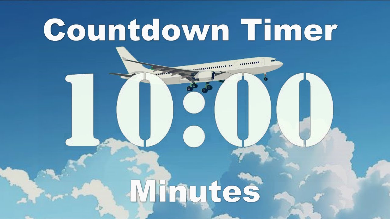 10 Minute Timer Plane in Flight (No Music, Bell at the End)