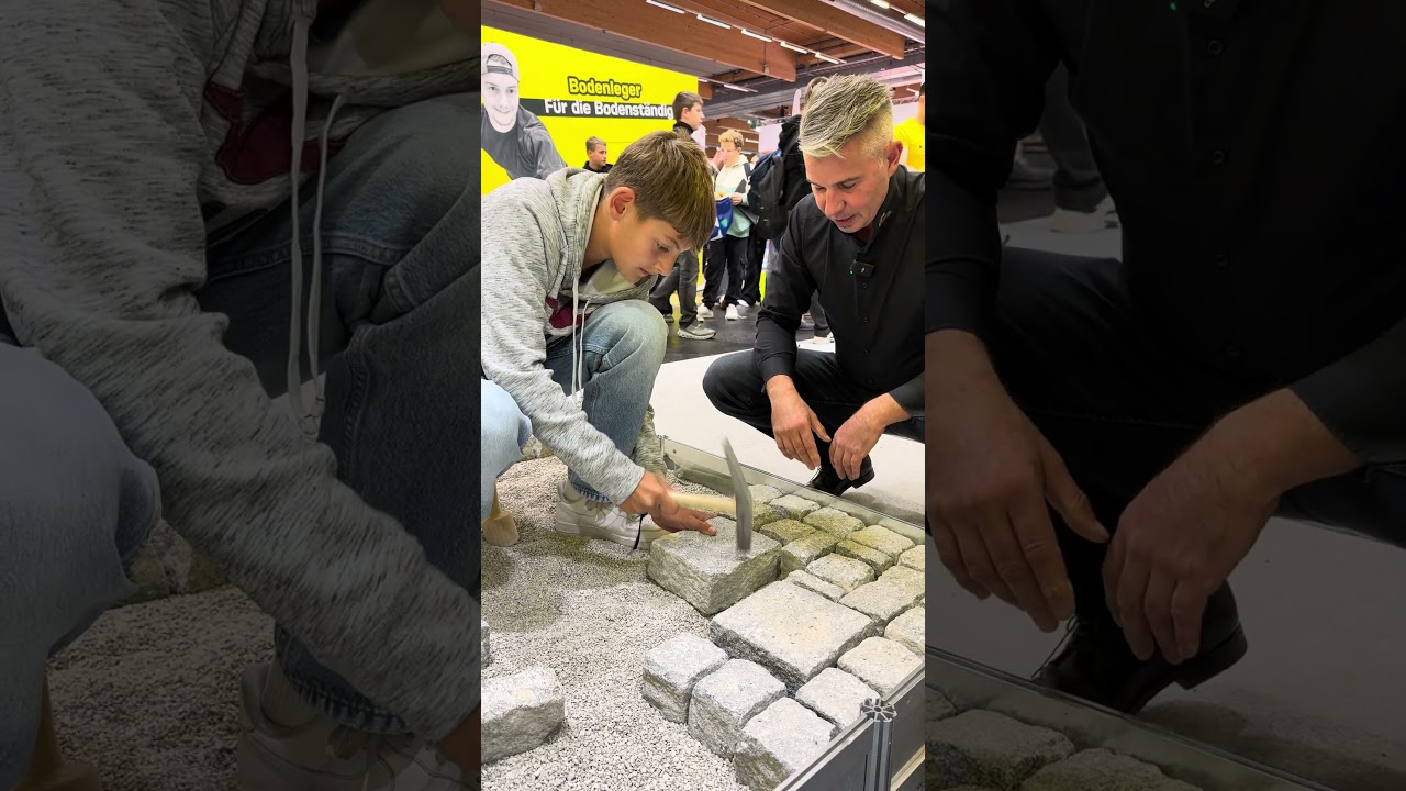Lernen vom Profi - Mario Tomasek erkl&auml;rts #pflastern #messejugendundberuf #galabau