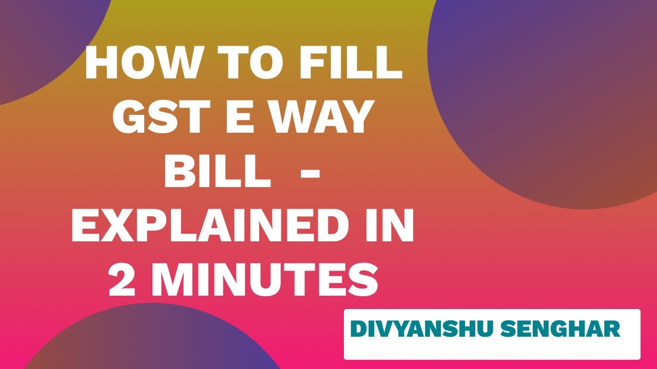 LIVE DEMO E-WAY BILL REGISTRATION in 2 minutes | How to fill GST E WAY Bill ? | CA DIVYANSHU SENGAR