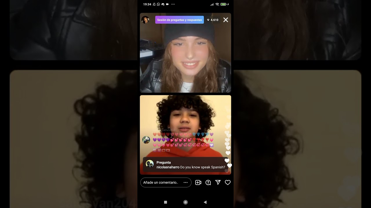Maléna and Enzo (Junior Eurovision Song Contest 2021) on Instagram Live (January 7th 2022)