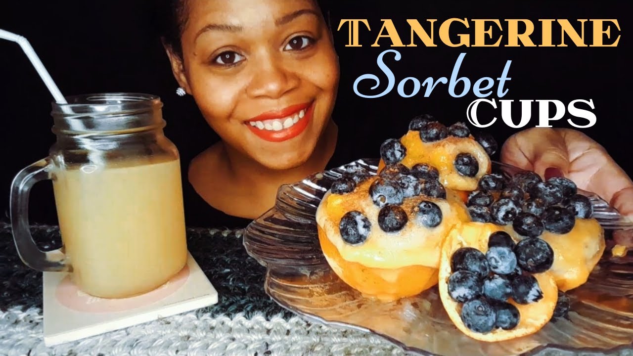Simple Tangerine Sorbet Cups! | ASMR Fruit Mukbang Eating Show | Ep. 60