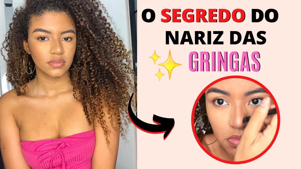 Como afinar o nariz com maquiagem para iniciantes *O SEGREDO das GRINGAS* | Vict&oacute;ria Brito