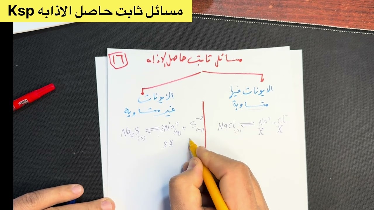 مسائل ثابت حاصل الاذابه Ksp #صف_ثاني_عشر_الترم الثاني