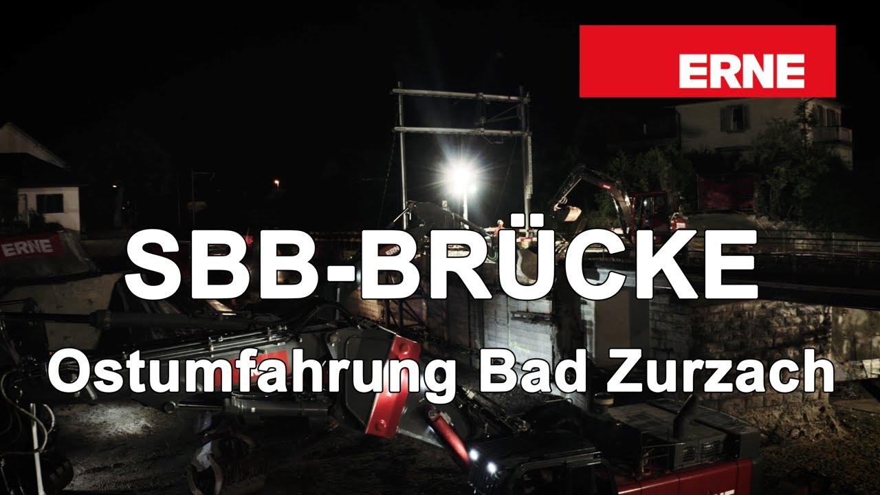 ERNE versetzt in 38h eine 250 Tonnen SBB-Brücke in Bad Zurzach