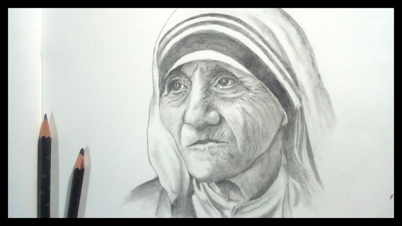 Drawing Mother Teresa | Step by step | Banglar Art