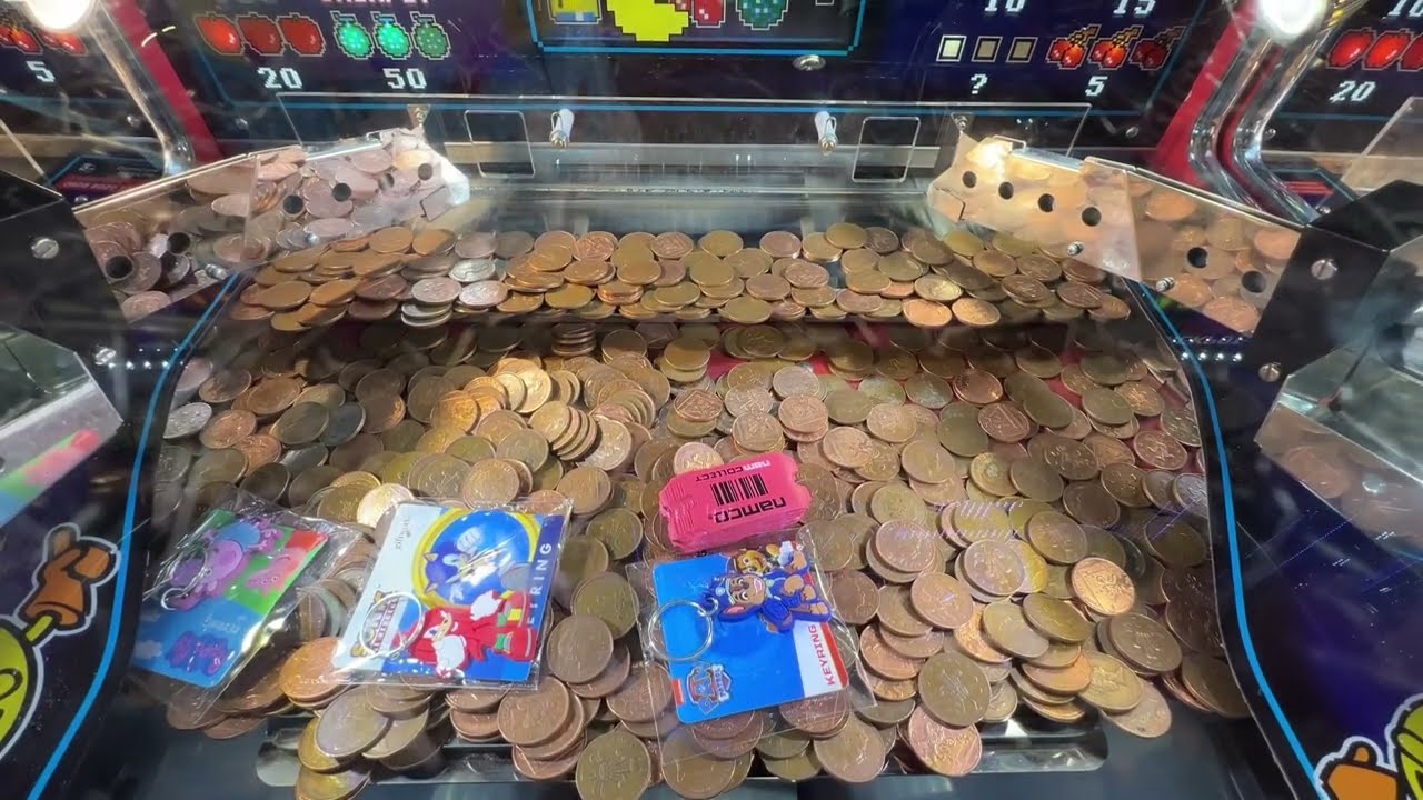 Pac Man 2p Coin Pusher Namco Funscape Arcade