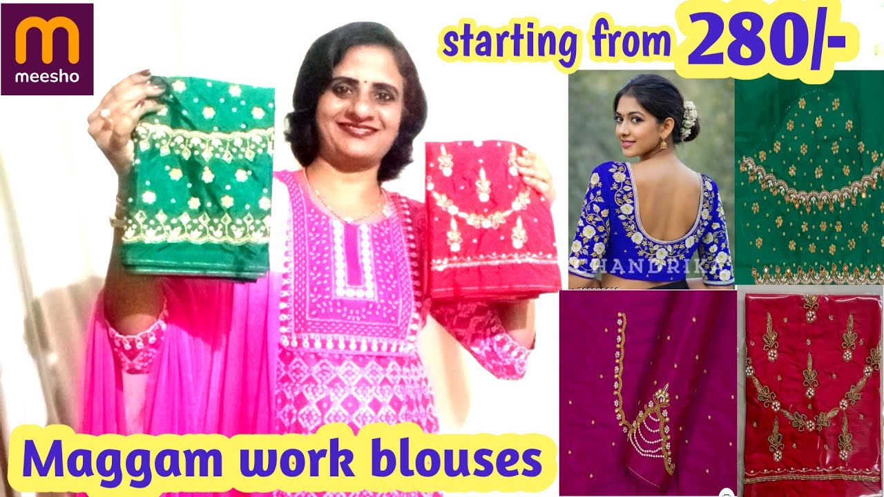 Meesho latest bridal&simple Maggam work blouses just280/-😱grand look best quality #workbluses#meesho