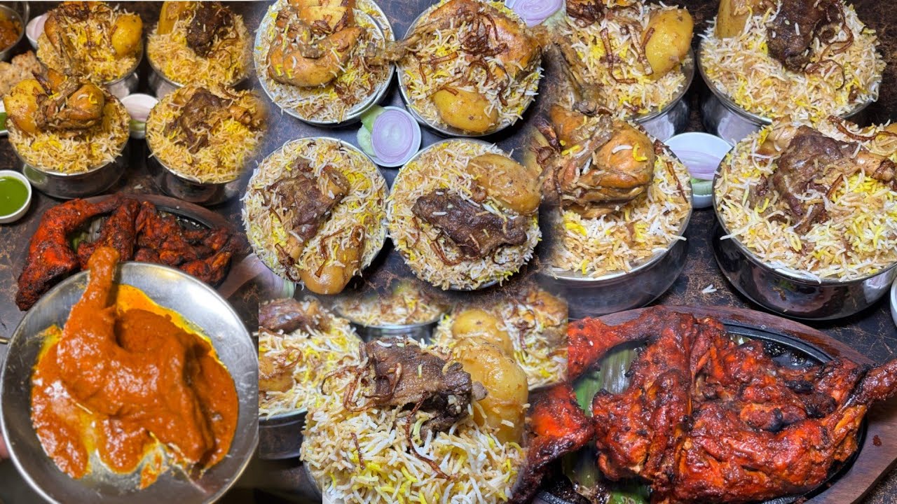 মটন বিরিয়ানি চিকেন তন্দুরী মটন কষা বাটার নান দিয়ে খাওয়া দাওয়া | Dumdum Nager Bazar Mughalai Food