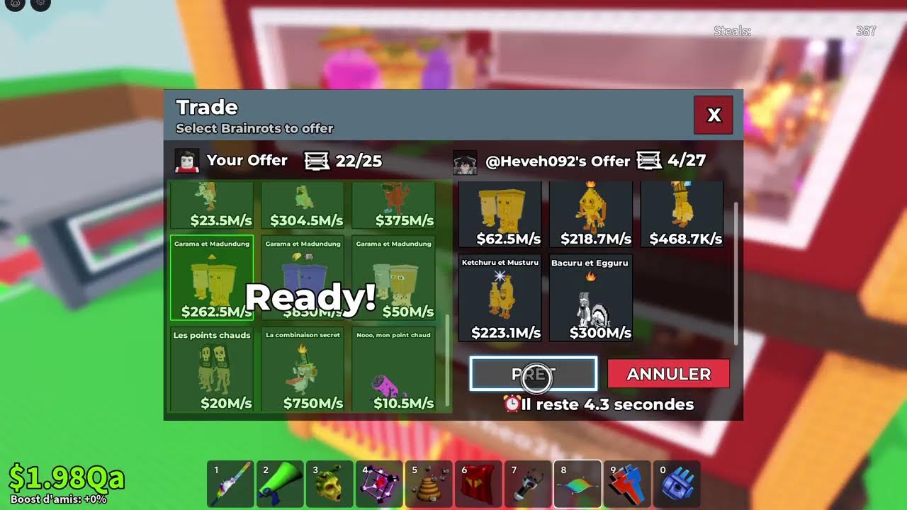 Live chill Vole brainrot trade et duel