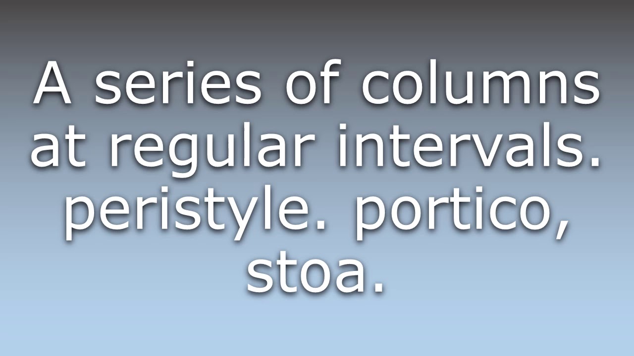 What does Colonnade mean?