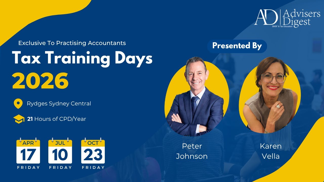 [For Practising Accountants] 2026 Sydney Tax Training Dates Released