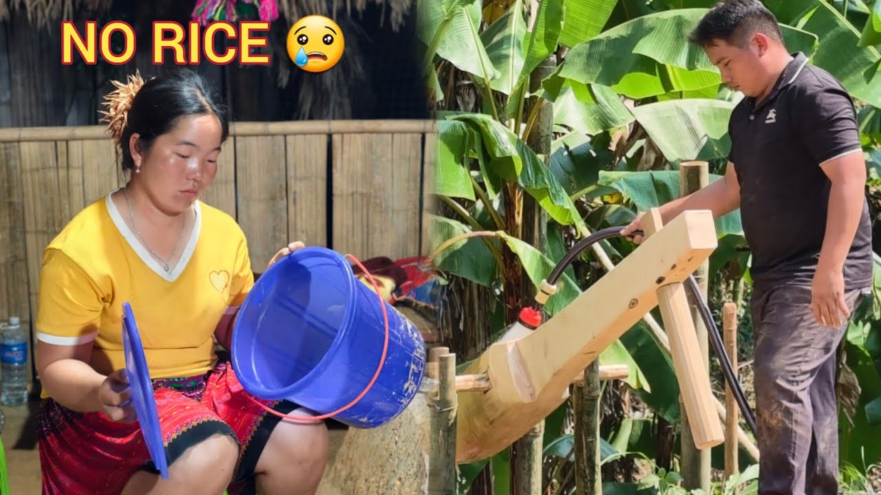 Mila has no rice 😢 Viet built a water machine to help her - Ly Tieu Mila
