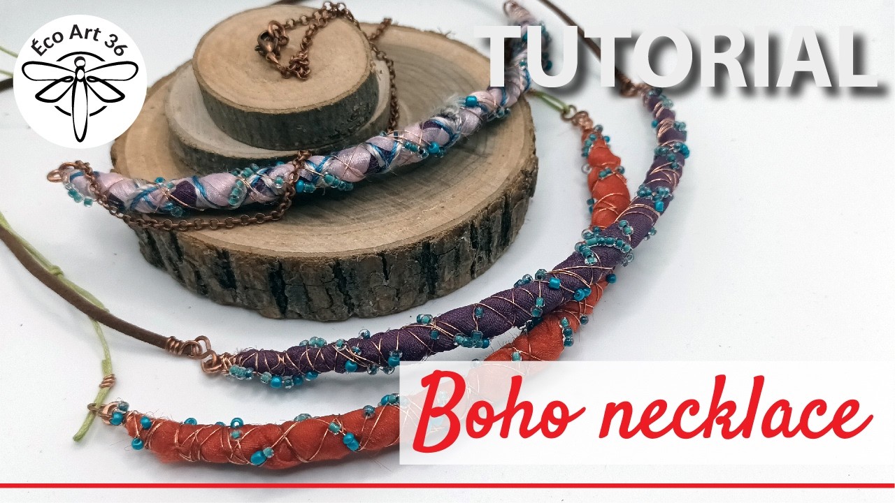 TUTORIAL Boho necklace | Learn how to make a Boho style necklace from scrap materials.