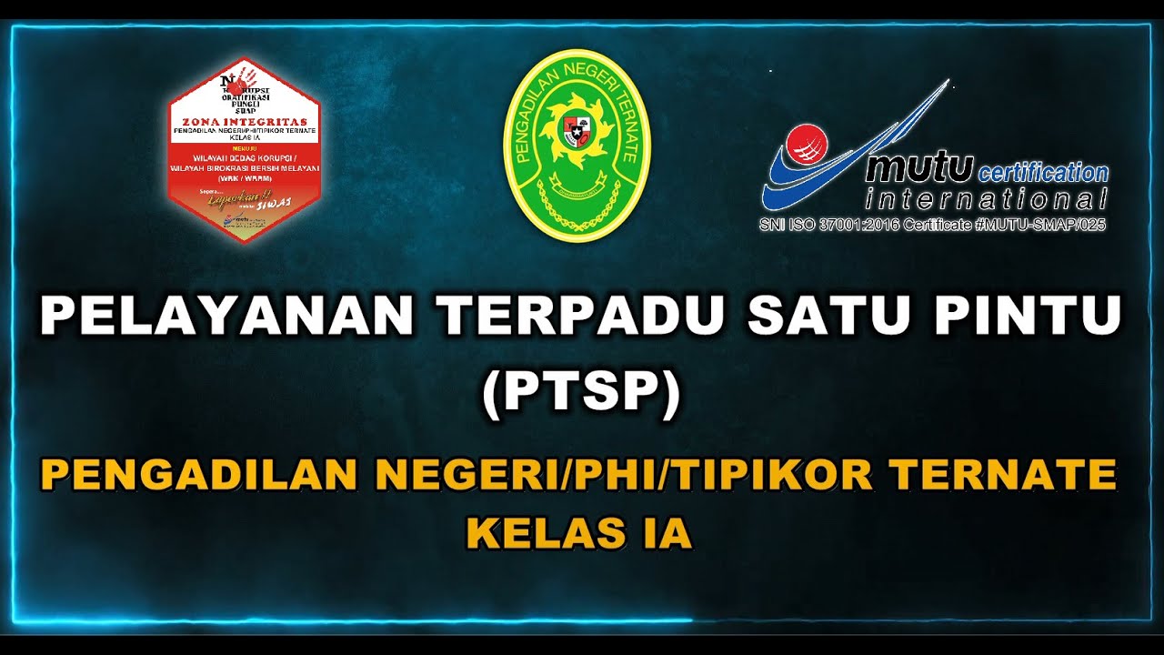 PELAYANAN TERPADU SATU PINTU PENGADILAN NEGERI TERNATE 2021
