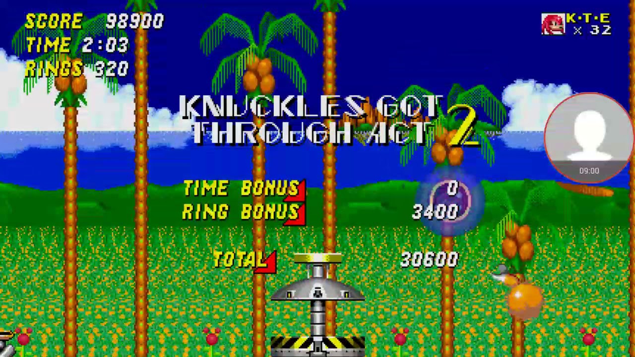 Knuckles and Tails in Sonic 2! Game config sound test.