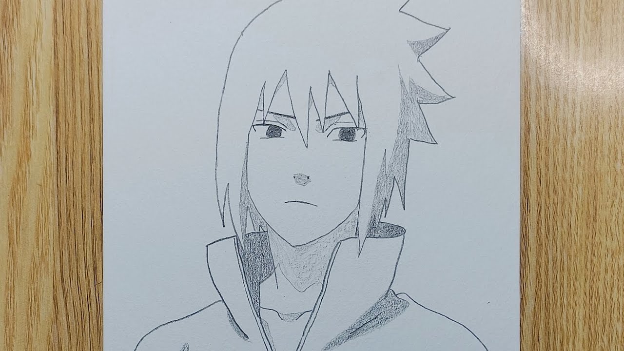 Cara menggambar Sasuke Uchiha langkah demi langkah || menggambar anime mudah