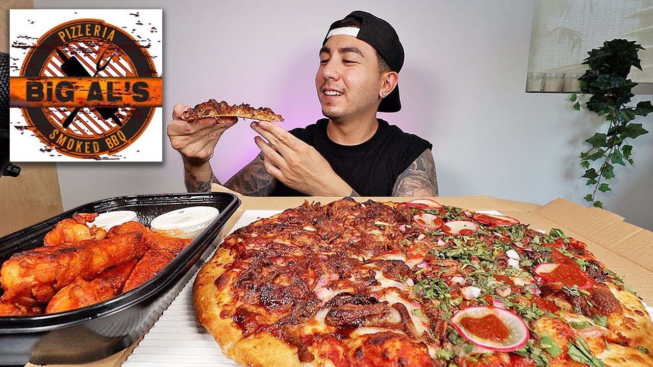 BIG AL'S PIZZERIA MUKBANG | CARNE ASADA AND BEEF BRISKET PIZZA!