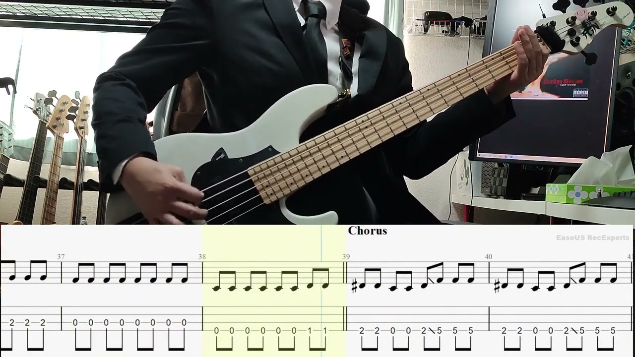 Marilyn Manson - The Fight Song bass cover 【tab】