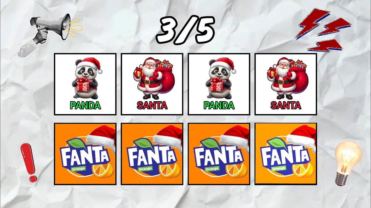 SANTA PANDA FANTA 🎅🐼🥤 | Say The Word On Beat 🎧 | EASY vs MEDIUM vs HARD Rhythm Challenge