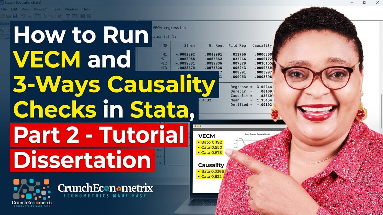 (Stata13): VECM and 3-Ways Causality Checks (2) #var #vecm #causality #granger #wald #Johansen