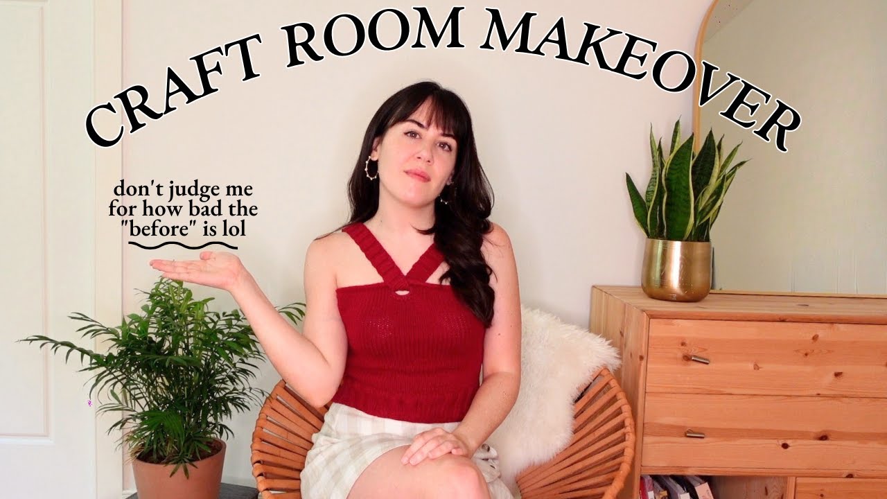$100 craft room makeover ✨ organizing my yarn, redecorating, and repainting *satisfying*