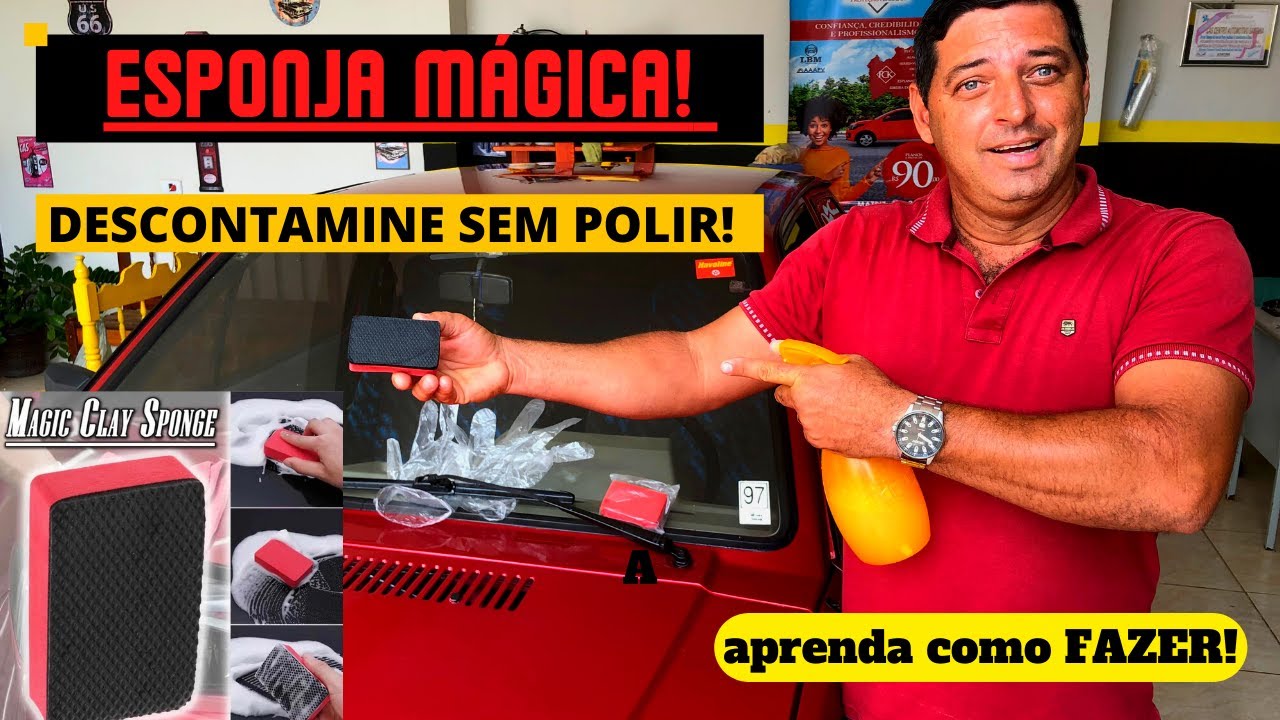 Remova respingo de tinta da pintura sem polimento, VEJA! clay bar esponja magic!!!