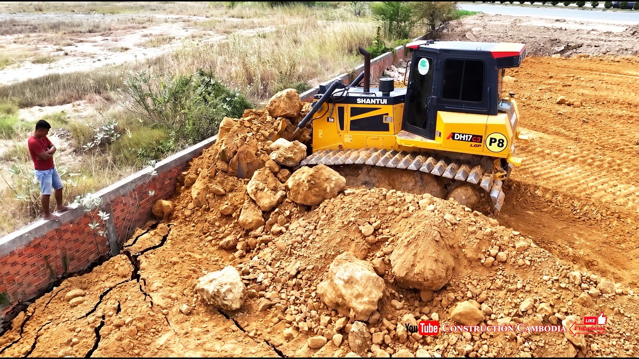 Expert Dozer Spreading Soil Perfectly Along Fence Line! Massive Team Dump Truck Land Fill Completed!