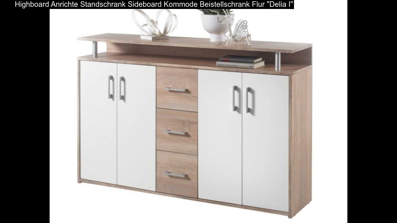Highboard Anrichte Standschrank Sideboard Kommode Beistellschrank Flur 
