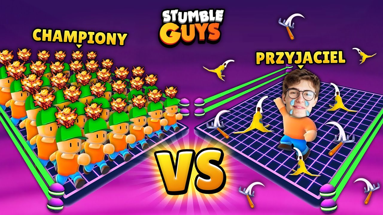 MÓJ PRZYJACIEL vs TOP CZEMPIONY POLSKI ⚠️ (ZŁY POMYSŁ) 😂 w Stumble Guys!