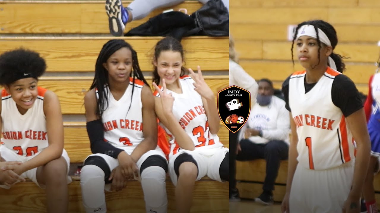 BEST 7th grade girls team in INDY? Guion Creek Vs Lincoln Saniya Smith hits 6 3 pointers.