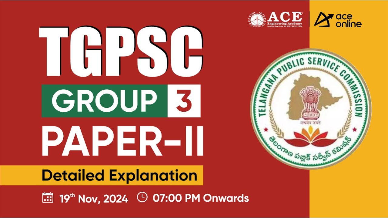 TGPSC Group-3: Paper-2 | Detailed Explanation & Study Plan | ACE Online Live