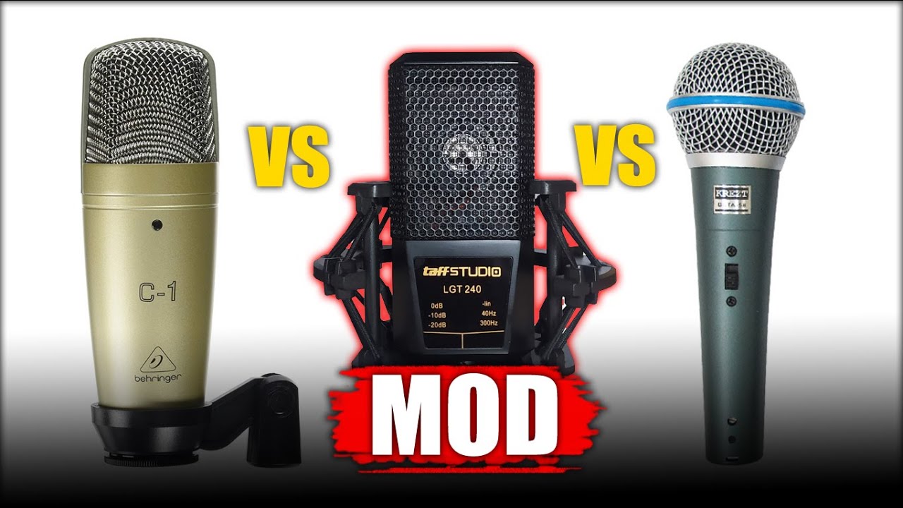 Komparasi 3 Mic Murah Behringer c1, TaffSTUDIO LGT 240 (MOD), Krezt beta 58 Sambung ke Mixer Audio