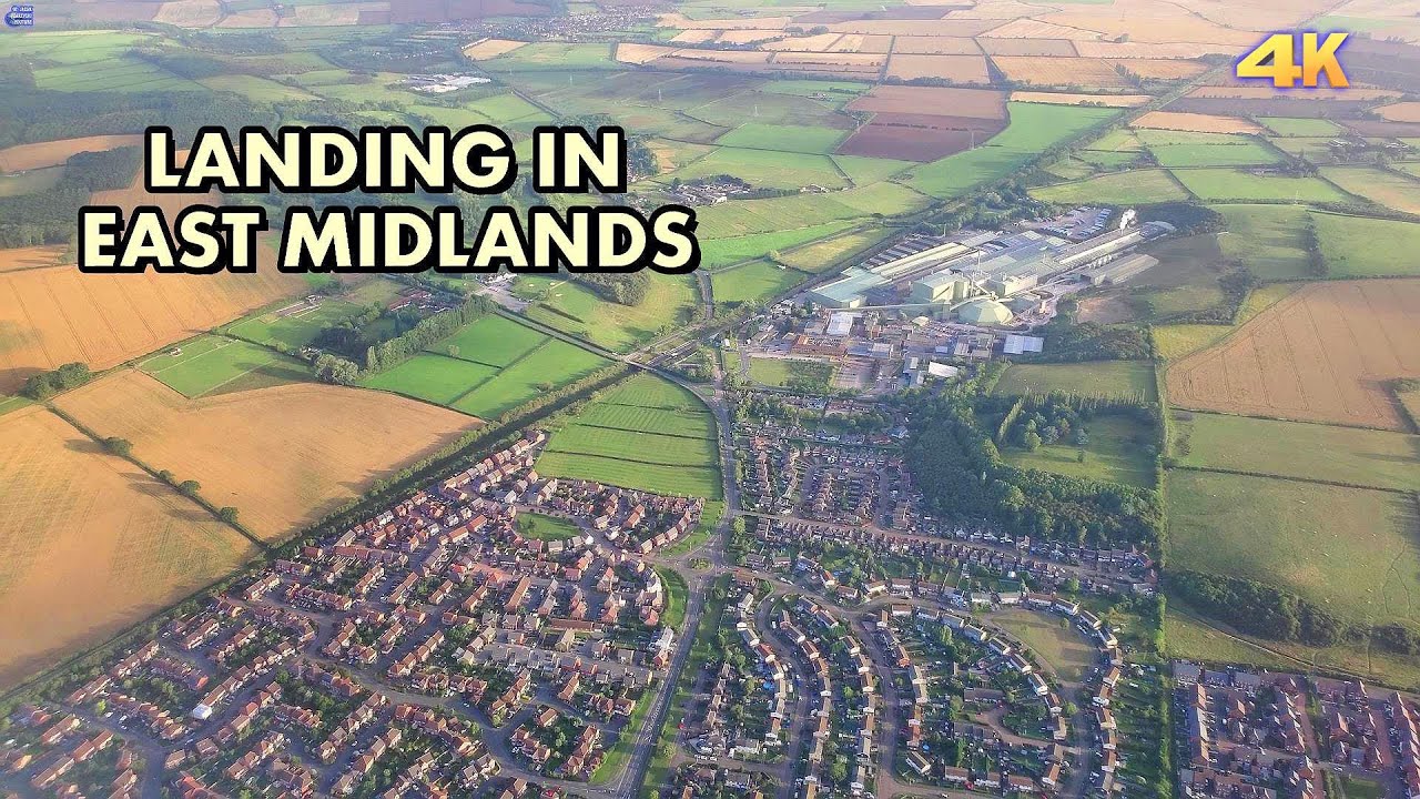 LANDING IN EAST MIDLANDS AIRPORT - UK  4K