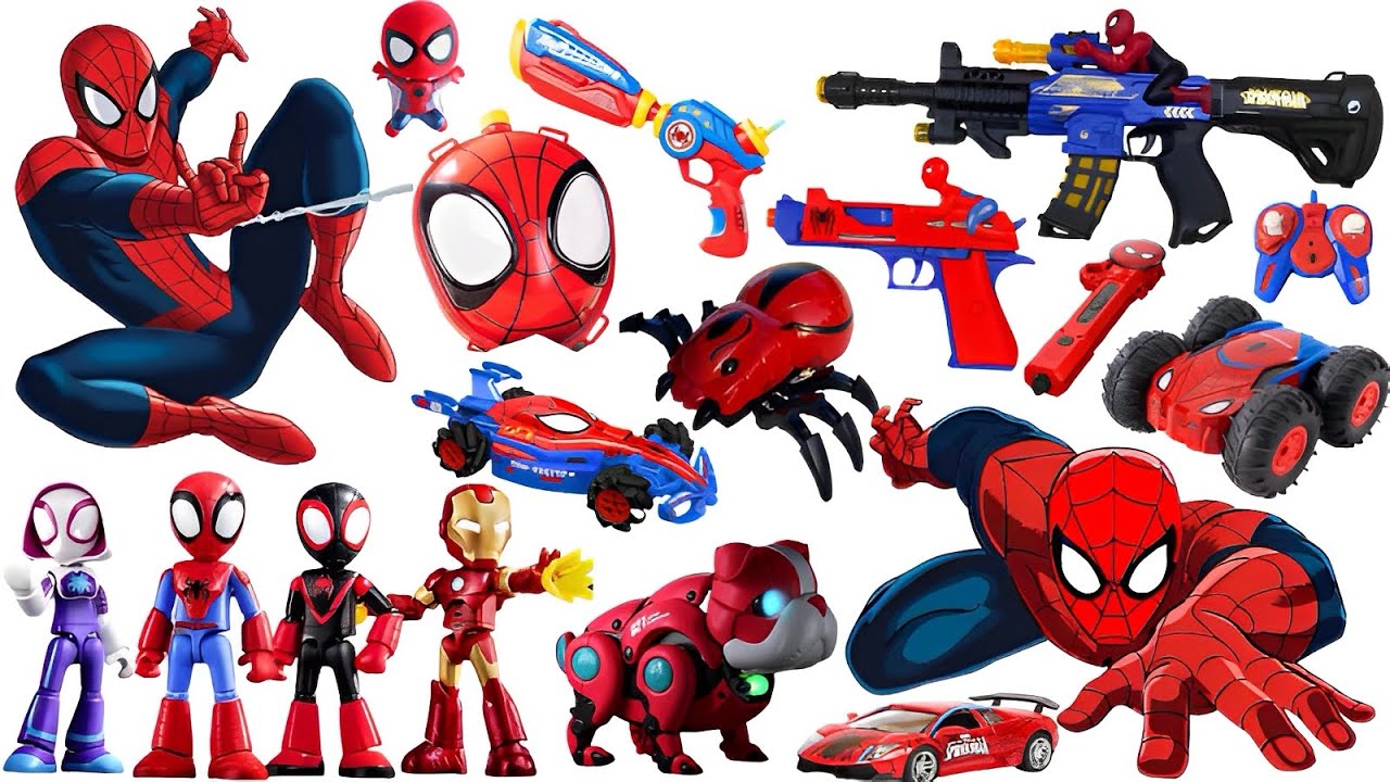Marvel Spider-Man series unbox,popular Spider-Man action dolls,Spider-Man popular electric toy gun