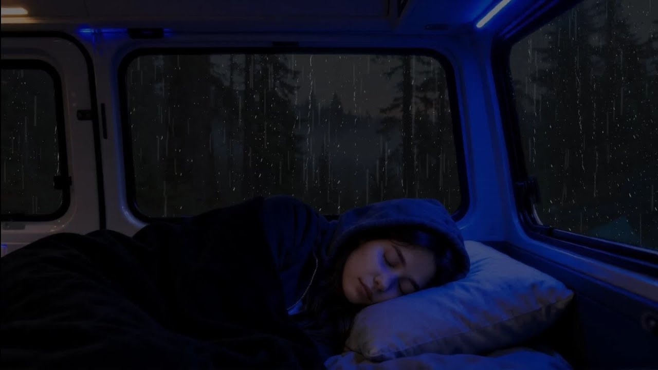 Heavy Rain in Car at Night 🌧️ Rain Sounds for Deep Sleep | Relaxing Rain Ambience (8 Hours)