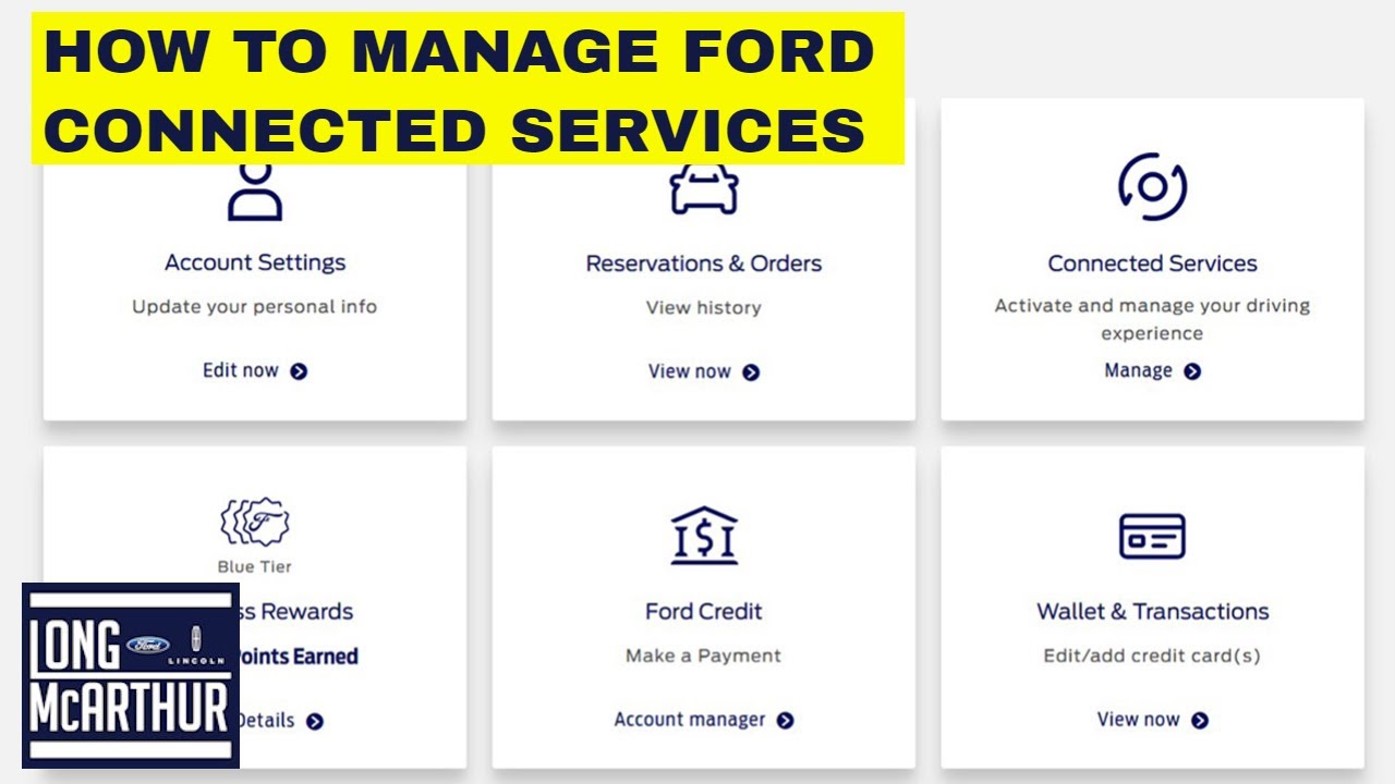HOW TO MANAGE FORD'S CONNECTED SERVICES